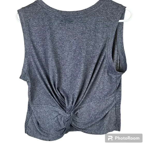 ATHLETA grey heathered top with twist detail back - Picture 2 of 5